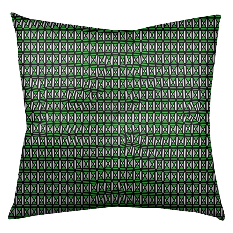 Coussin de sol Katelyn Elizabeth, 26 po x 26 po, Noir / Vert