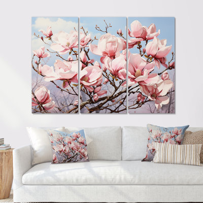 Magnolias Minimalism Dream - Magnolias Wall Art Living Room Set