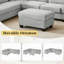 Canapé modulaire, canapé rembourré avec repose-pieds mobile et poches de rangement latérales pour appartement, salon-280899172