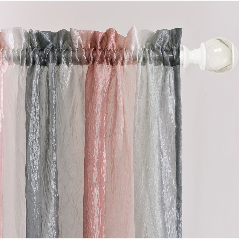 Panneau de rideau simple semi-diaphane avec passe-tringle, Rougir, l 50" x L 84"