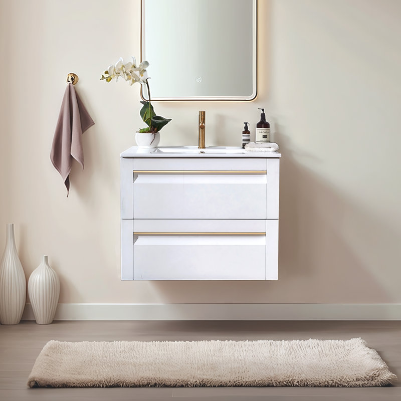 30'' Modern Wall Mounted Single Bathroom Vanity Set
