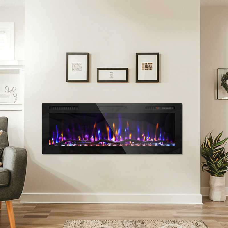 Akoowo Electric Fireplace, 18.11" H x 50" W x 4.45" D