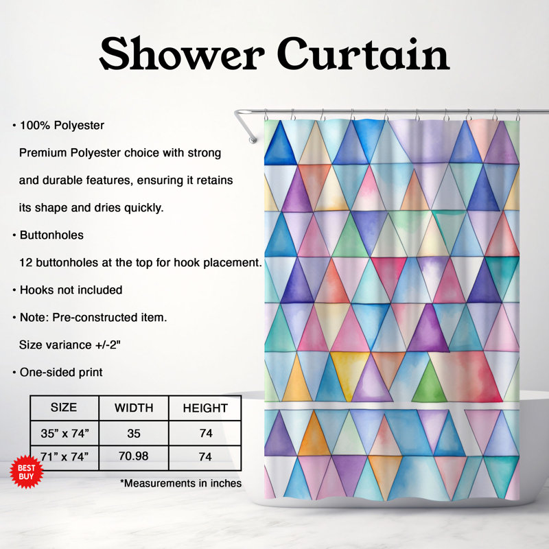 Rideau de douche Premium, H 74 po x l 71 po