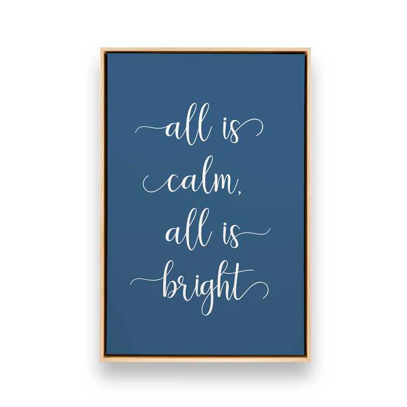 «All is Calm», reproduction d'art sur toile, H 30,75 po x l 20,75 po, Cadre en érable américain