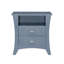 Table de chevet avec compartiment supérieur ouvert et 2 tiroirs, gris
