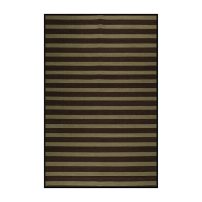 Machine Washable Horizontal Stripes Black Area Rug