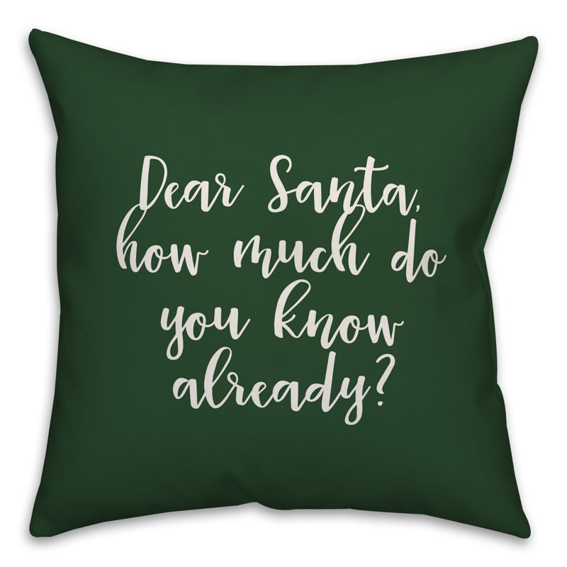  Cher oreiller du Père Noël, Vert foncé, Housse de coussin