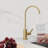 Single Handle Pull Down Kitchen Faucet with drinking Water Tap in Gold