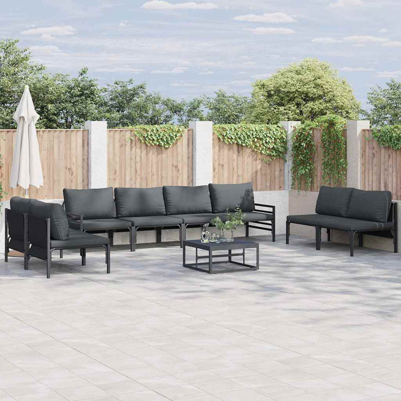 Vidaxl Garden Sofa Set 8 Pcs Anthracite Steel