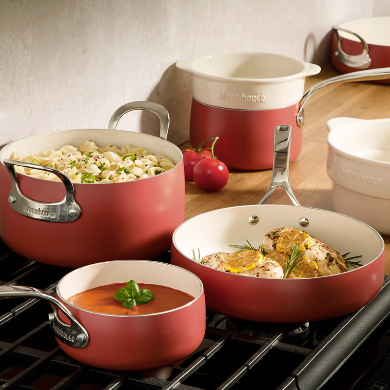 Terracotta Orange 12-Piece Non-Stick Aluminum Cookware Set