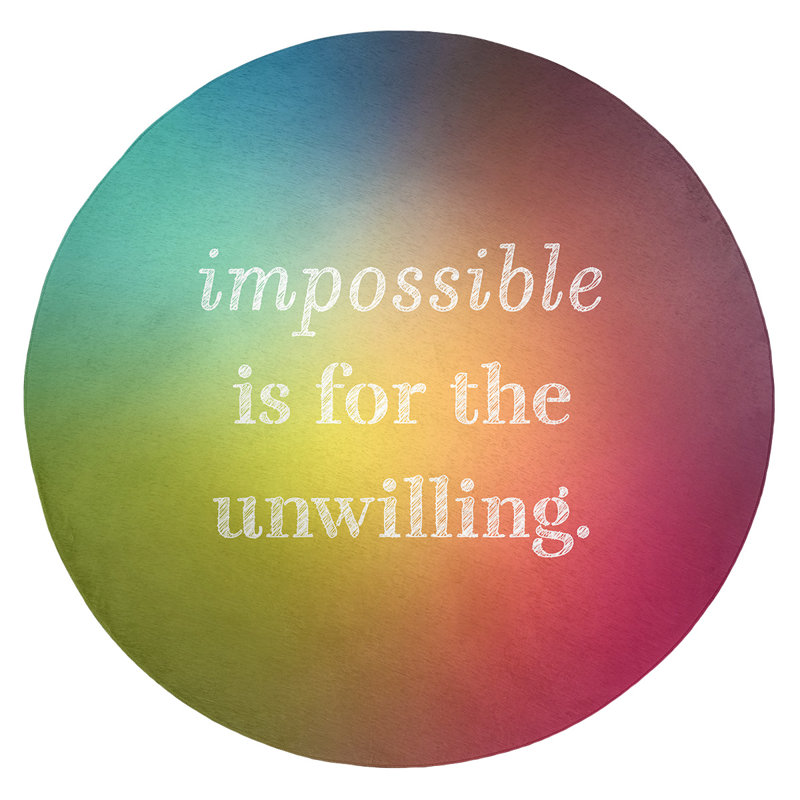 Quotes Chenille Indoor Rug, Round 5'