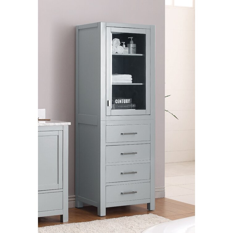 Zipcode Design™ Hunsberger 23.6'' W x 67'' H x 11.8'' D Linen Cabinet with  2 Drawers, White & Reviews