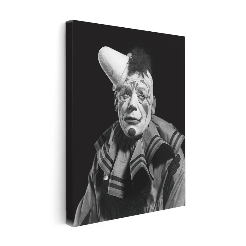 Clown effrayant, Canvas, Encadrement blanc, H 08 po x l 10 po