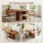 70in Dining Table for 4-8, Expandable Dining Leisure Table with Storage Shelves, 1.38" Thick Top, Scratch-Resistant, Natural Wood Finish, Multi-Use for Dining Room Kitchen Office, Walnut Finish-1908258944