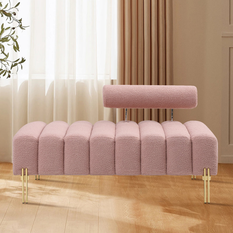 Rhyett Upholstered Bench, Pink