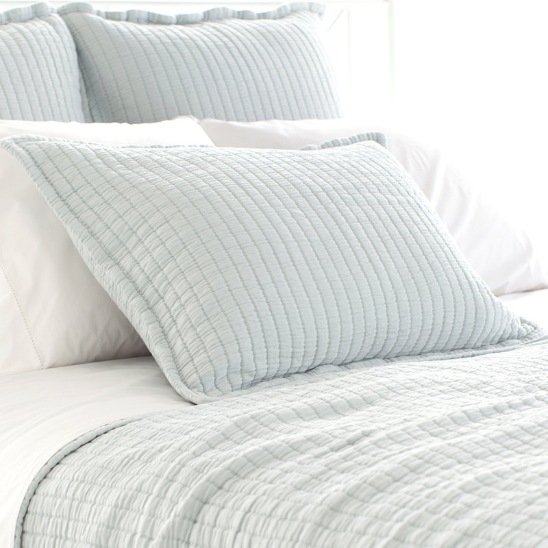 Boyfriend Matelasse Sham, Standard, Sky