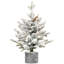 Arbre de Noël floqué avec lumières DEL blanc chaud, pommes de pin et base de pot-1821268367