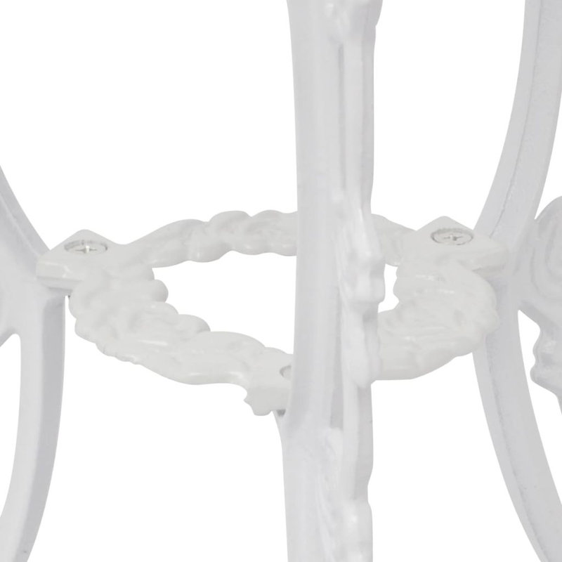 Barreto 3 Piece Bistro Set Cast Aluminium, White