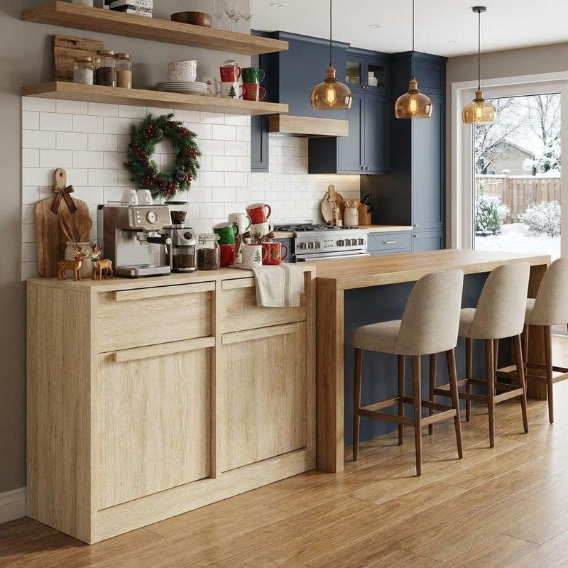 31.5" Sideboard Buffet Cabinet with 2 Drawers & 2 Doors, Modern Storage Buffet Table for Kitchen, Dining Room, Living Room, Coffee Accent Cabinet
