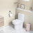 Compact Toilet 1.28 GPF Round Comfort Height Floor Mounted One-Piece Toilet