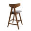 De 2 tabourets de comptoir Mid-Century gris foncé, 2 pieds en bois d'hévéa confortables