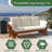 Casual Outdoor Adjustable Wooden Sofa Patio Acacia Wood Chaise Lounge With Beige Cushions For Small Places