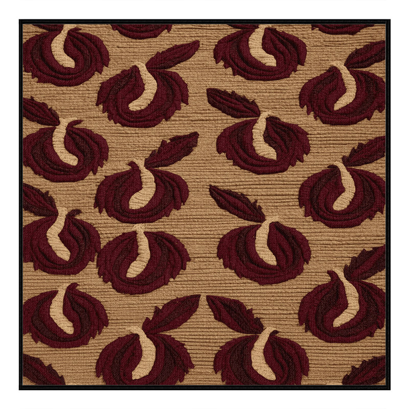 Washable Mayhaw Fruits Area Rug, Square 6'