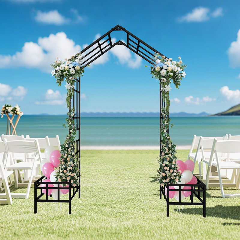 Arche de jardin en métal avec arche de rose à largeur réglable l 68,11 po x l 94,29 po