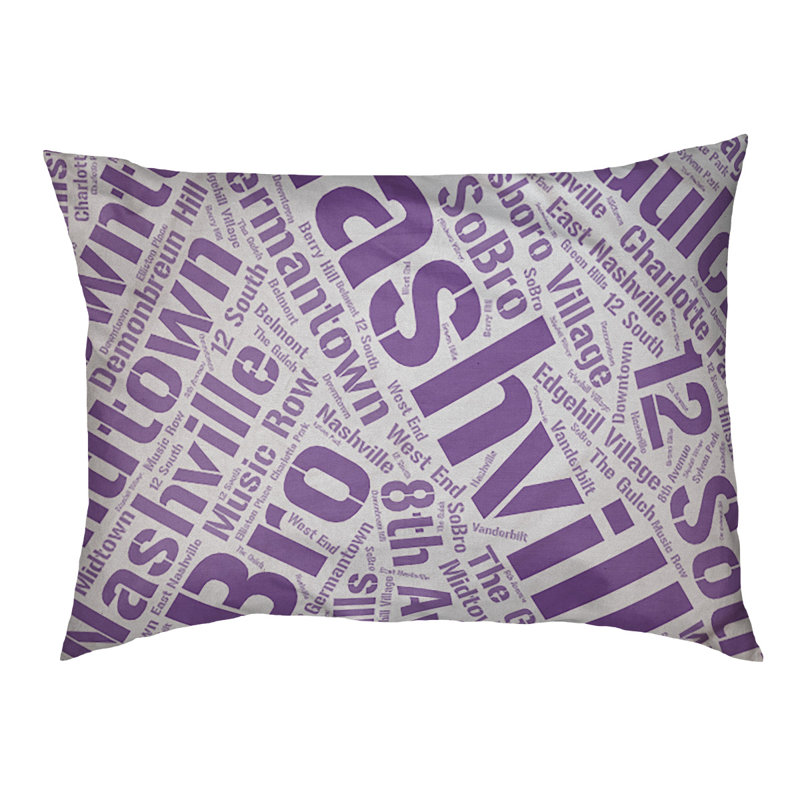Coussin de chien « districts », Très grand (H 17 po x l 50 po x P 40 po), Mauve, Nashville