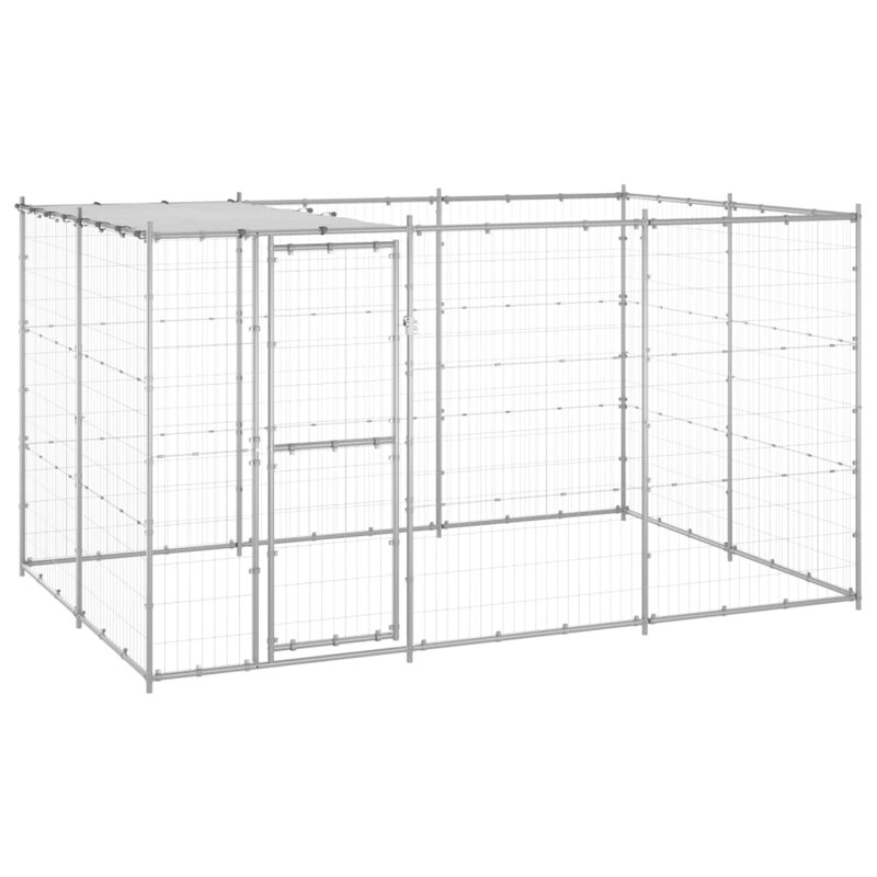 Leamont Galvanised Steel Dog House, 180cm H x 330cm W x 220cm D