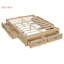 Lit plateforme double avec 6 tiroirs de rangement, naturel antique-298557409-298557408