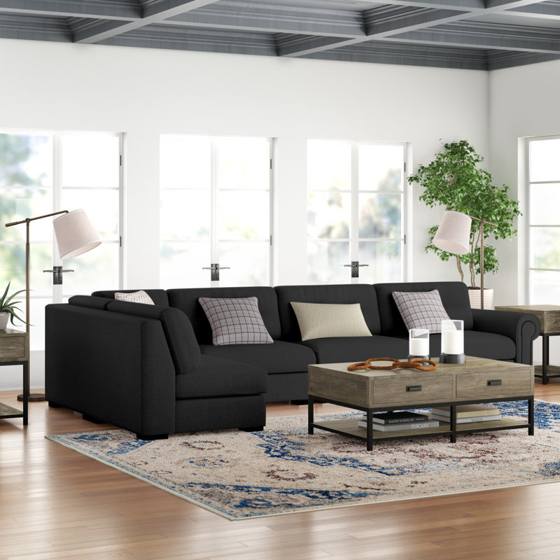 Mosely Upholstered L-Shaped Sectional Left Hand Facing, Charcoal Revolution®