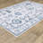 Kugler Vintage Traditional Ivory/ Blue Printed Washable Flat Pile Area Rug-223956322