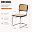 19.3" H Mid-Century Modern Cantilever Dining Chair with Cane Back and Seat, Metal Frame-2034054036-2034054039