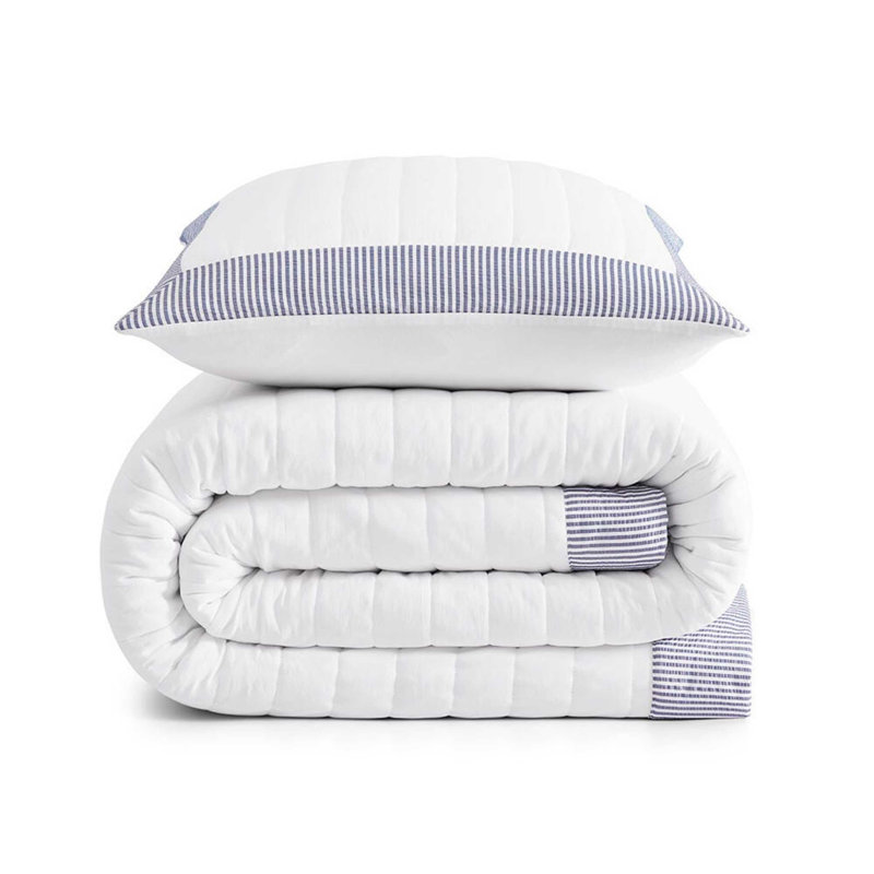 Tommy Hilfiger Hilfiger Resort Reversible Blue Quilt Set, Twin Quilt + 1 Standard Pillow Sham