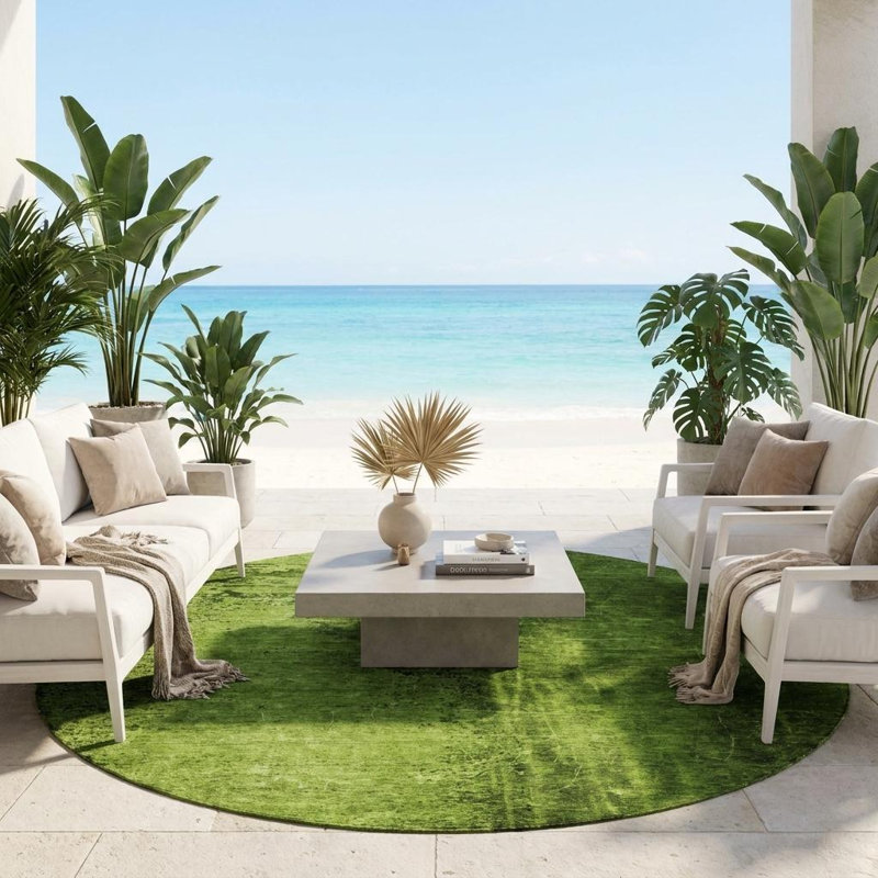 Tapis extérieur rond rond 8 po