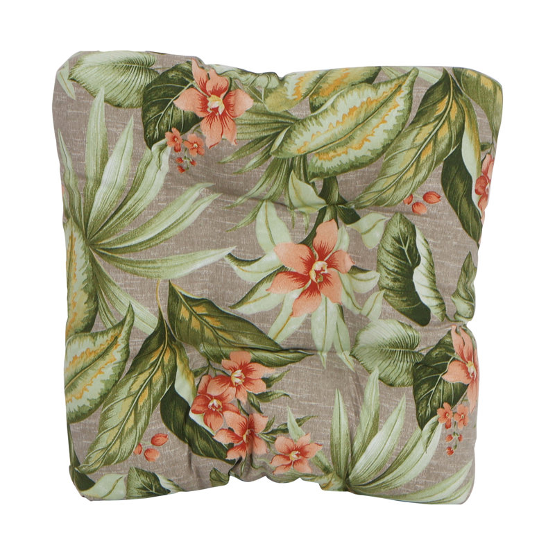 Coussins de chaise de salle à manger 19 pouces carrés (ensemble de 4), Brun clair / rose / lever de soleil floral de Tahi