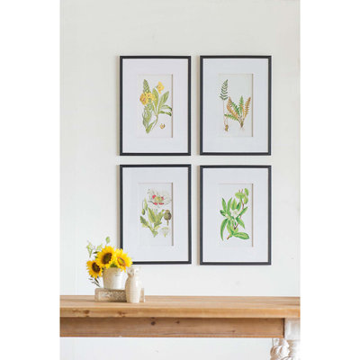 Ensemble de 4 fleurs murales botaniques, décoration pour le salon, la salle à manger, la chambre à coucher, le couloir, 20 po x 28 po