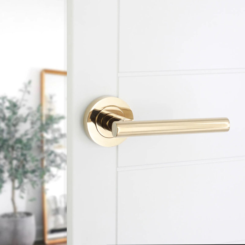 Jura Lever on Rose Door Handle PVD Brass