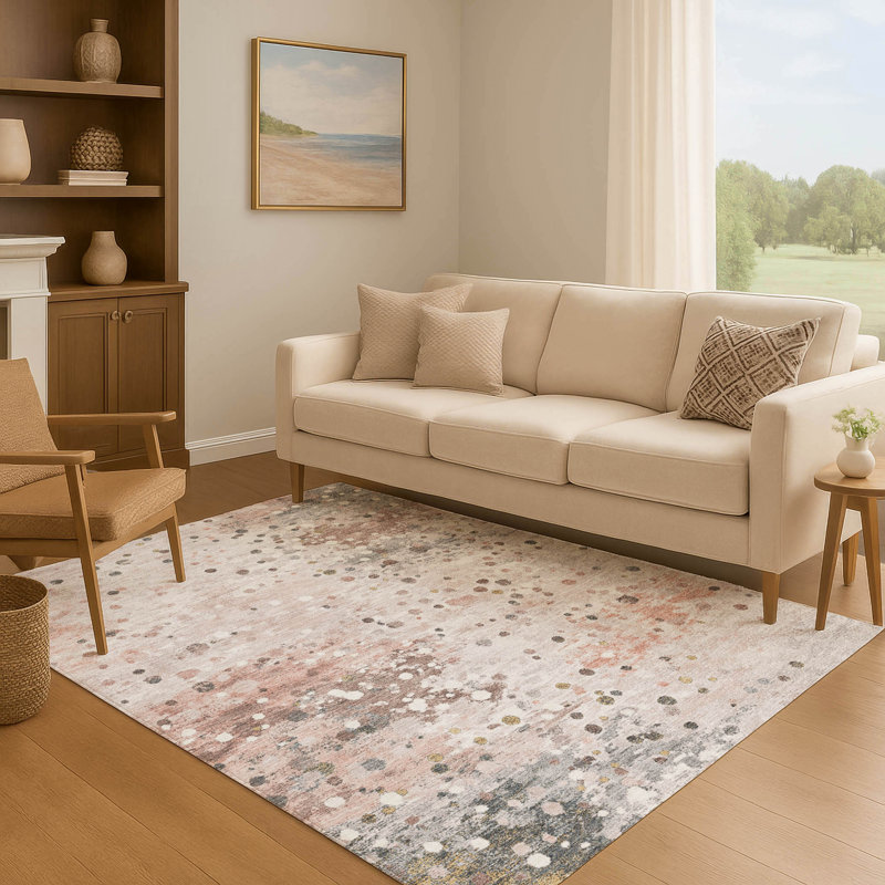 Premium Machine Washable Ansley Abstract Rug, Rectangle 2'6" x 3'10"