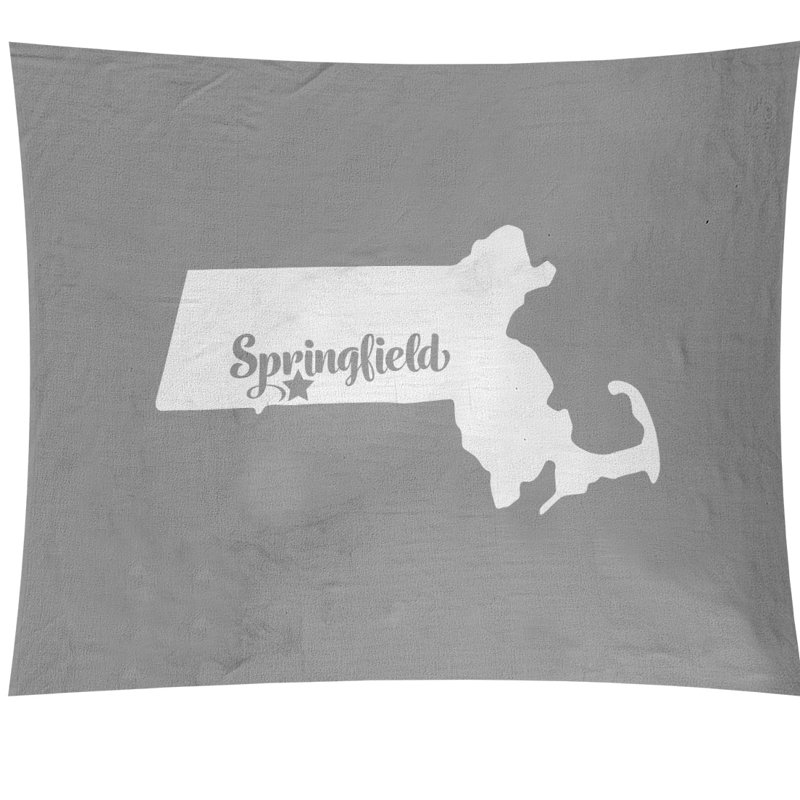Tapisserie murale Springfield Massachusetts, Gris, H 27,5 po x l 37,5 po