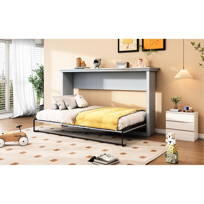 Lit simple pliant gris - Robuste, maximisant l'espace dans l'armoire