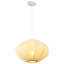 Suspension à DEL Kira de 18,38 po à une lumière, style scandinave Japandi, en métal avec abat-jour en forme de soucoupe OVNI côtelé.-2052085851
