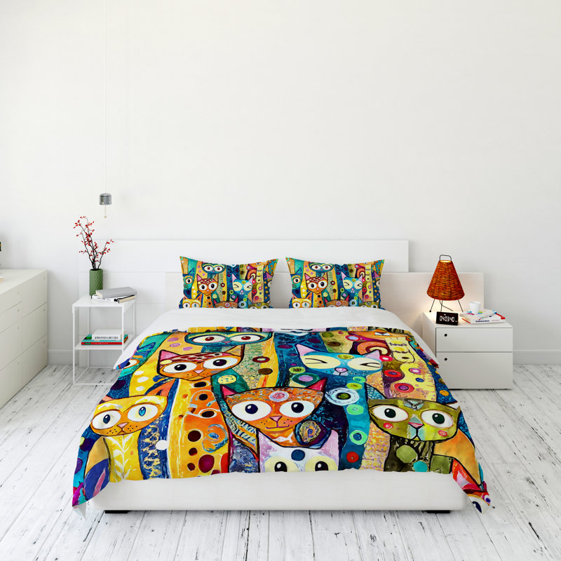 Modern & Contemporary Polyester Duvet Cover, King Duvet Cover + 2 King Shams