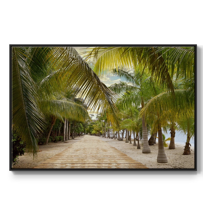 " Tropical Walkway ", 17" H x 25" W x 2" D, Black