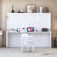 Lit escamotable double blanc / bureau relevable et pliable hydraulique