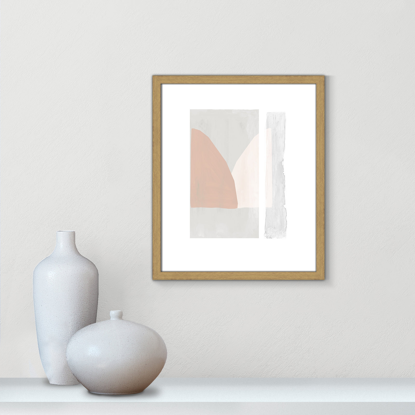 Soft and Light - Painting Print, 19" H x 16" W x 0.75" D, Beige Wood Framed Paper