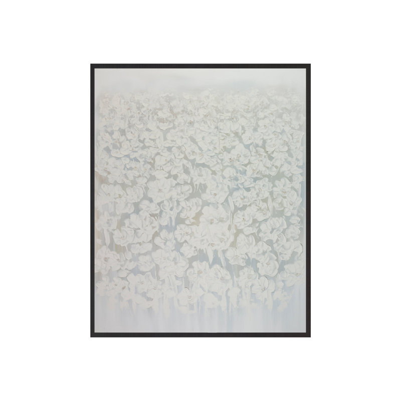 Bouquet de champs - Peinture sur toile, Cadre Carmel noir