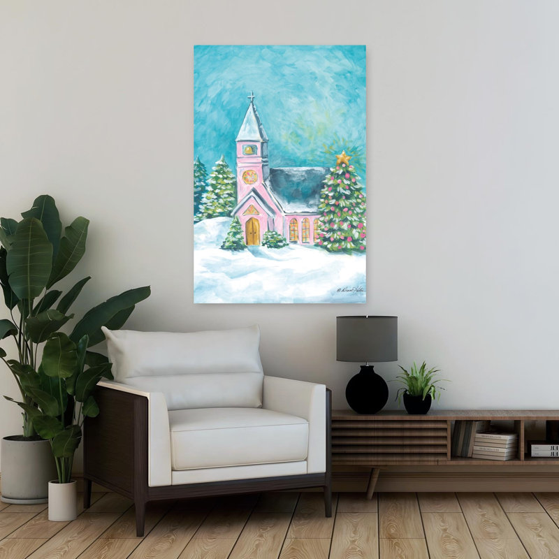 «Winter Blessings Peaceful Abstract Contemporary Tree Winter Landscape Art», H 36 po x l 24 po