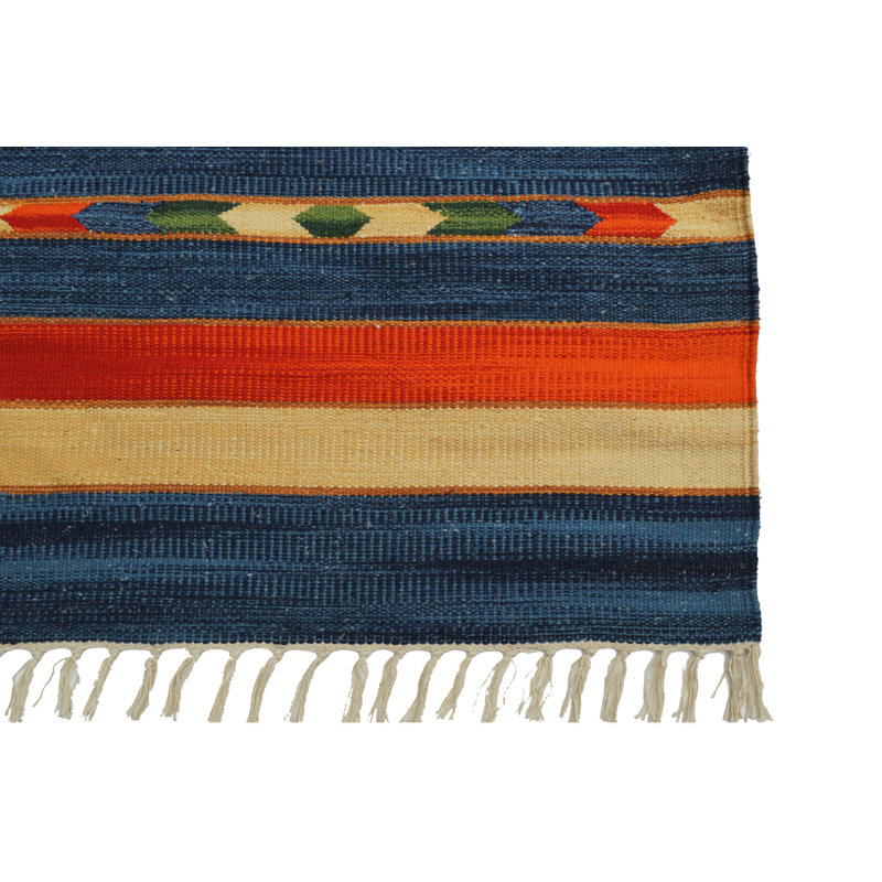 Country Southwestern Cotton Hand Woven Area Rug, Rectangle 60 x 90cm